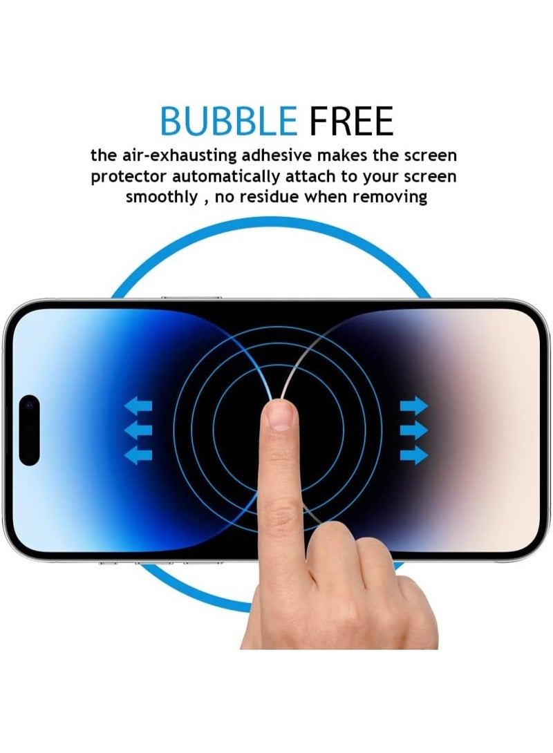 أكاليكس لاصقة حماية للشاشة 9d من الزجاج لموبايل أبل آيفون 14برو شفاف - Image 3